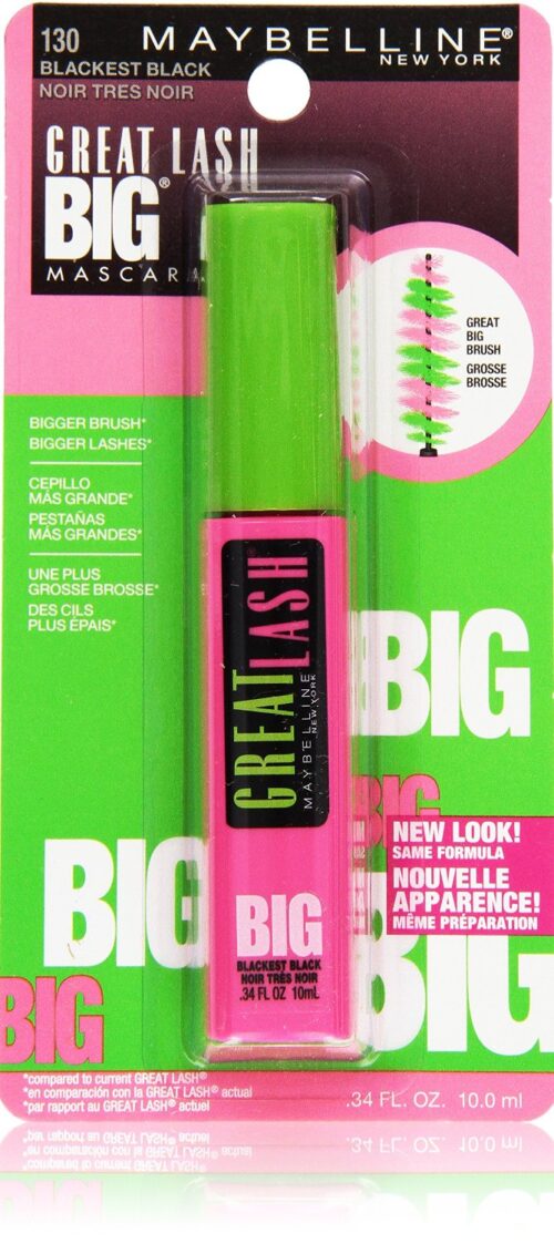 Maybelline New York Great Lash Big Washable Mascara, Blackest Black
