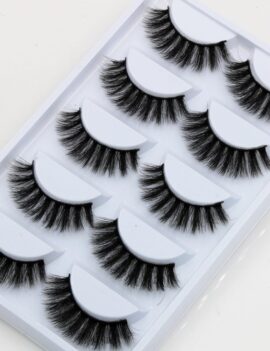 5 pairs Handmade Mink Lashes - Natural Long