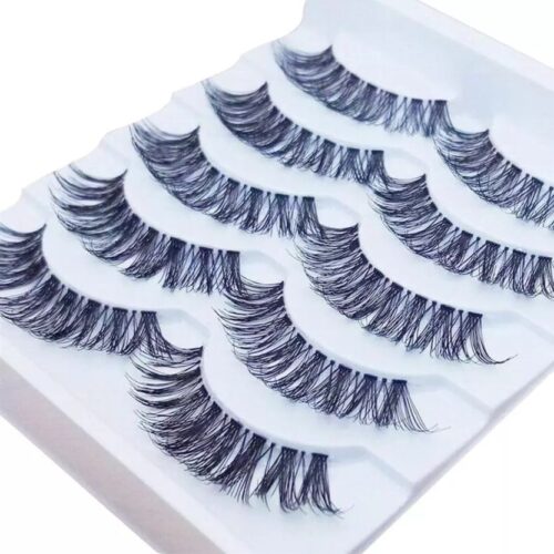 Handmade 5 Pairs Natural False Eyelashes - Image 3